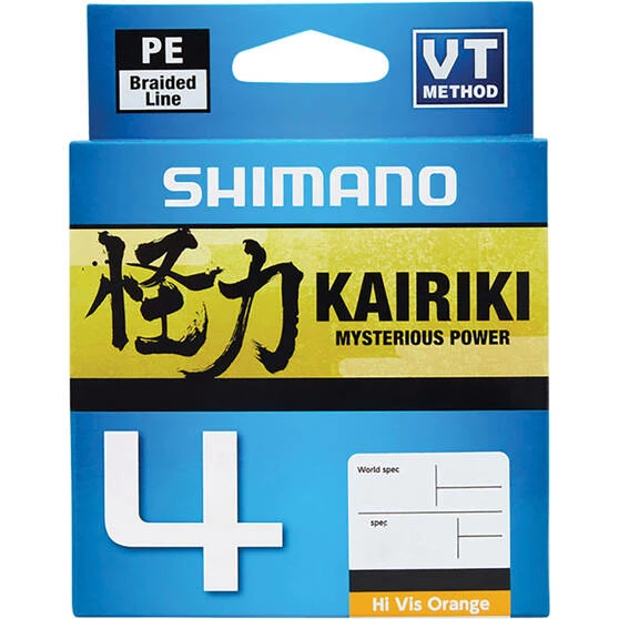 Shimano Kairiki 4 PE Braid Line Orange 300m